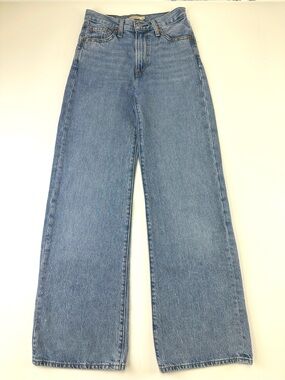 Levis Ribcage wide leg women blue denim 25inch Inseam 31in high waisted